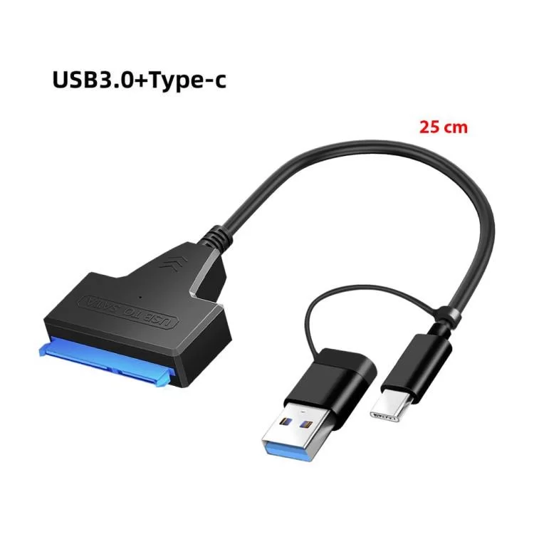 Адаптер USB3.0 Type-A/C HDD 2,5" SATA II/III / SSD Dynamode (DM-AD-SATA-U3) ціна 398грн - фотографія 2