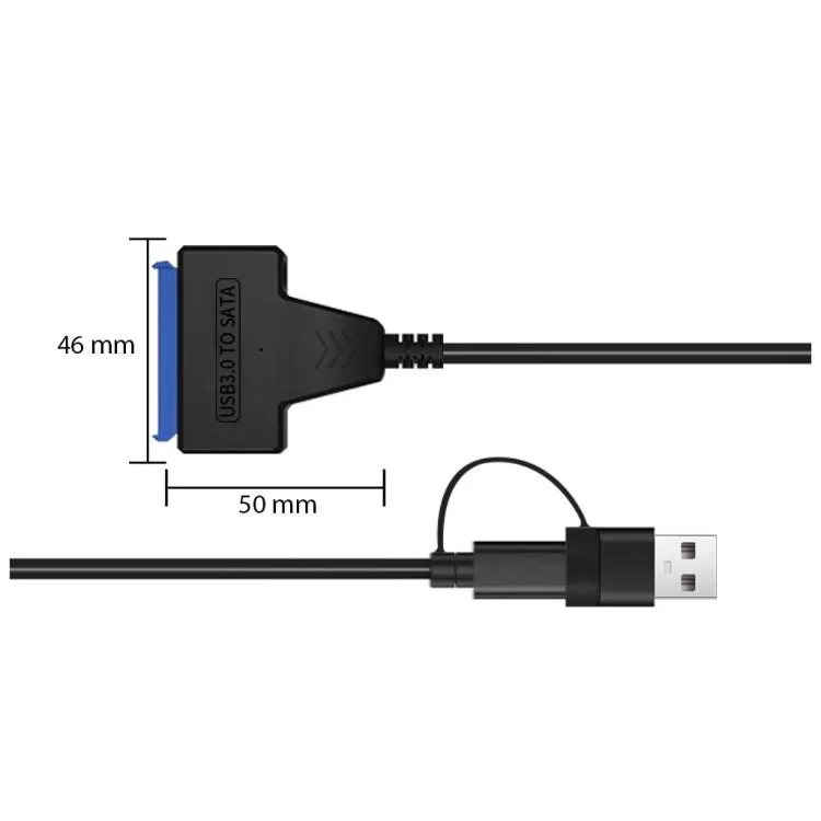 Адаптер USB3.0 Type-A/C HDD 2,5" SATA II/III / SSD Dynamode (DM-AD-SATA-U3) - фото 9