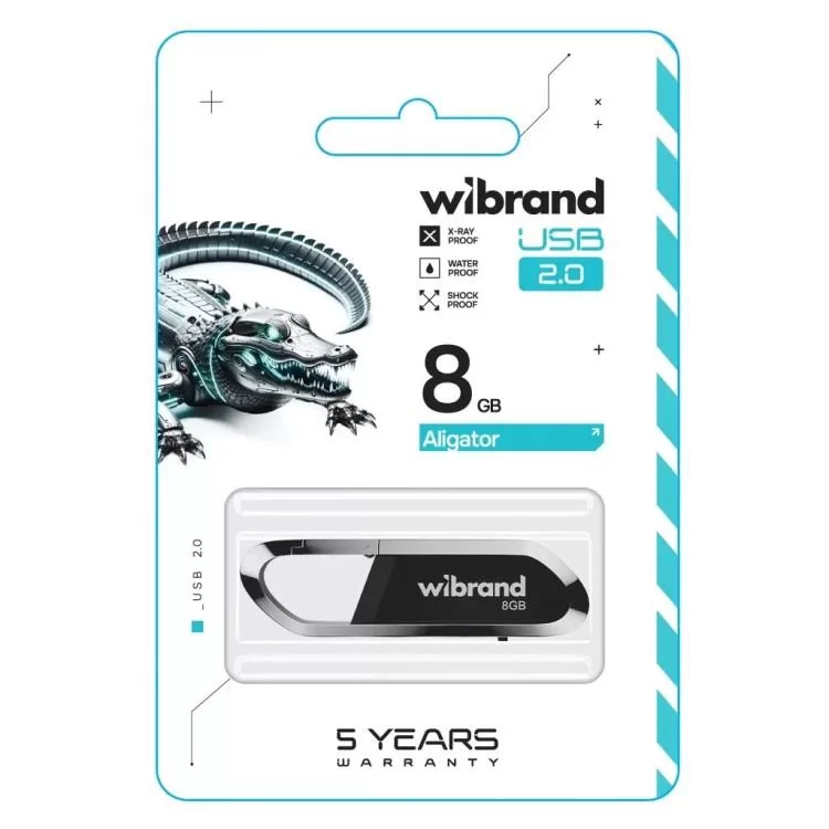 USB флеш накопитель Wibrand 8GB Aligator Black USB 2.0 (WI2.0/AL8U7B) цена 258грн - фотография 2