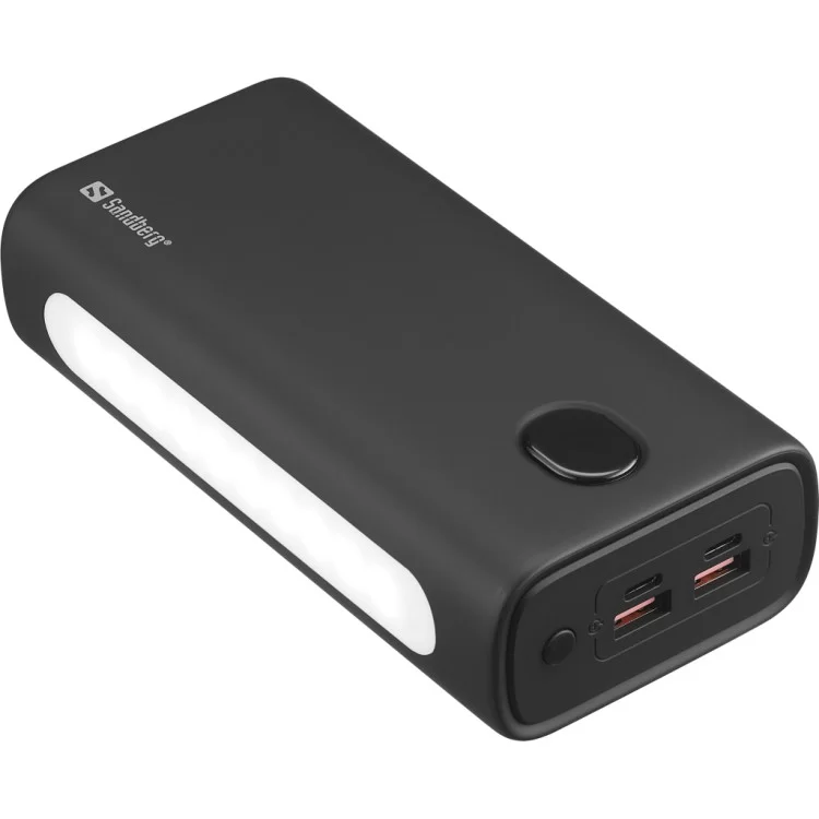 Батарея універсальна Sandberg 30000mAh, PD/20W, QC/3.0, USB-C*2, USB-A*2, LED flashlight 2W (420-68) ціна 3 738грн - фотографія 2