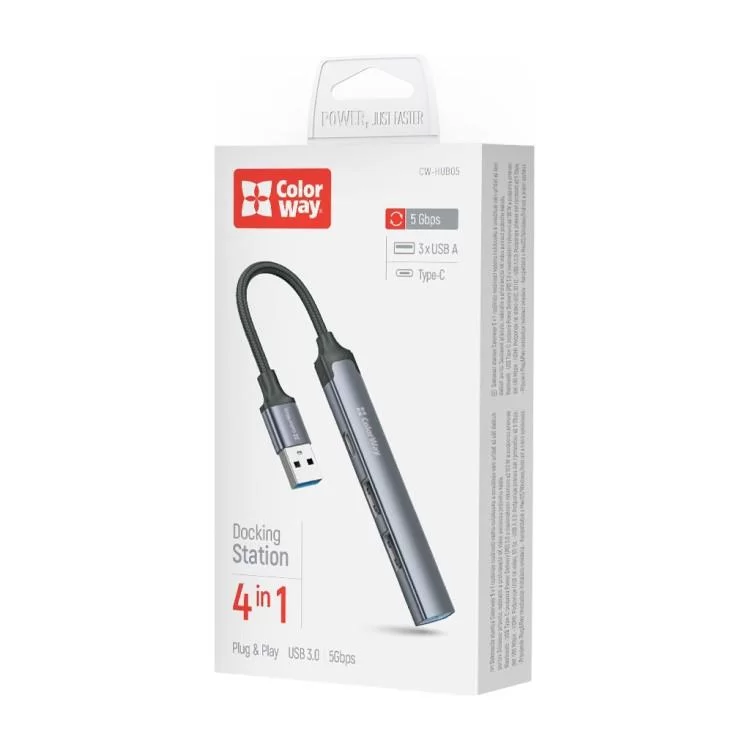 Концентратор ColorWay USB-A 4-в-1 USB2.0х3/USB3.0 (CW-HUB05) - фото 10