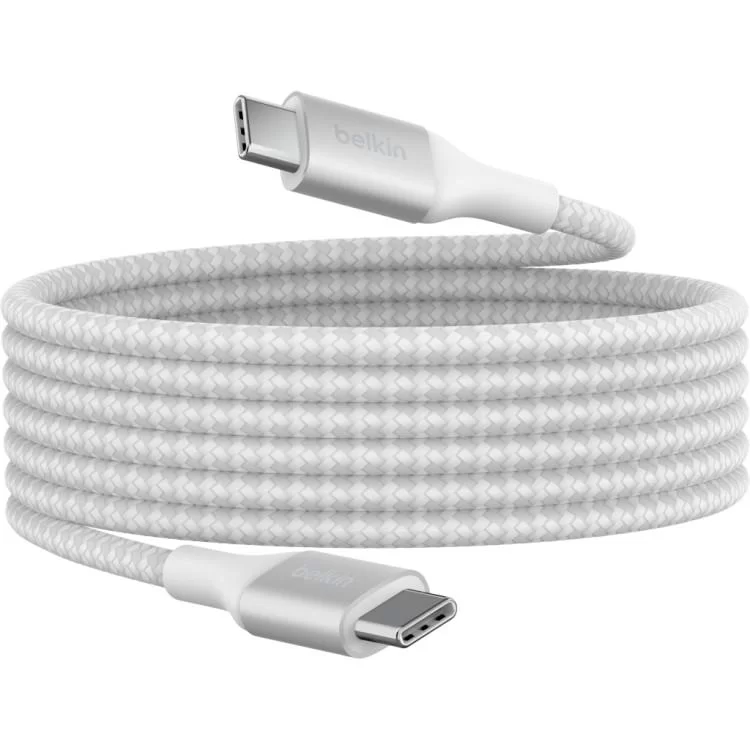 Дата кабель USB-C to USB-C 1.0m 240W white Belkin (CAB015BT1MWH) цена 1 102грн - фотография 2