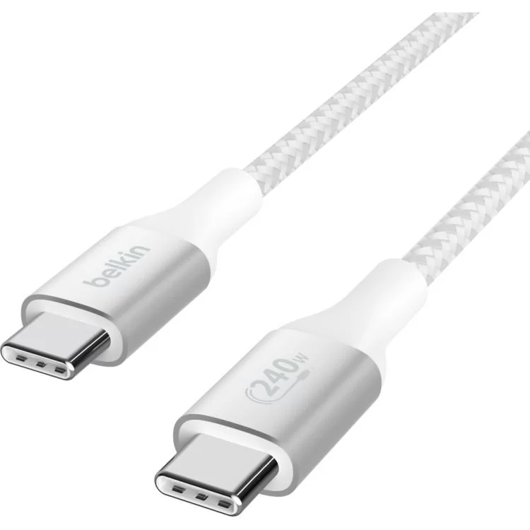 Дата кабель USB-C to USB-C 1.0m 240W white Belkin (CAB015BT1MWH) отзывы - изображение 5