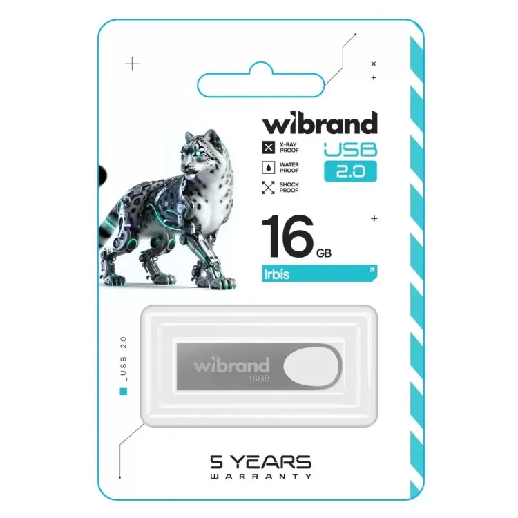 USB флеш накопичувач Wibrand 16GB Irbis Silver USB 2.0 (WI2.0/IR16U3S) ціна 230грн - фотографія 2