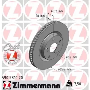 Тормозной диск ZIMMERMANN 590.2810.20