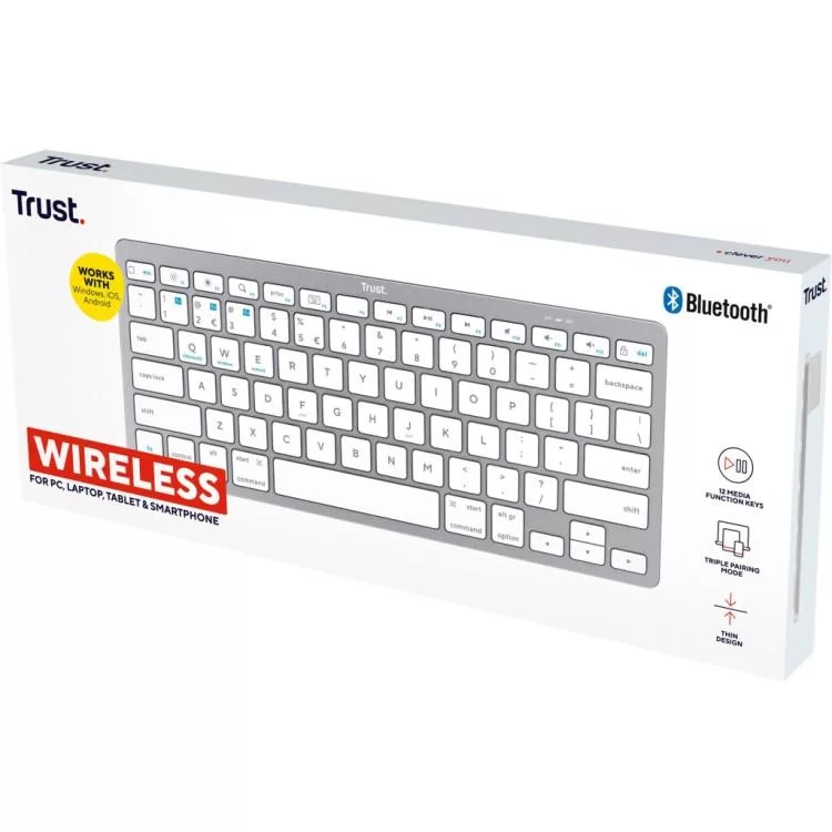 продаємо Клавіатура Trust Basics Bluetooth UA White (25486) в Україні - фото 4