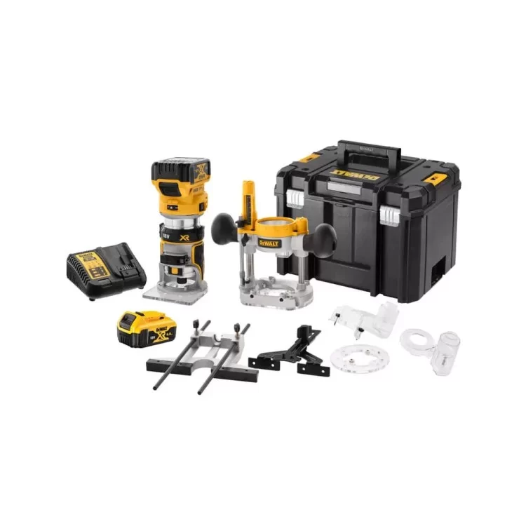 Фрезер DeWALT 18В XR Li-lon, безщітковий, 16000-25500 об/хв, цанга 6-8мм, 2x5Ah, TSTAK (DCW604P2) ціна 63 898грн - фотографія 2