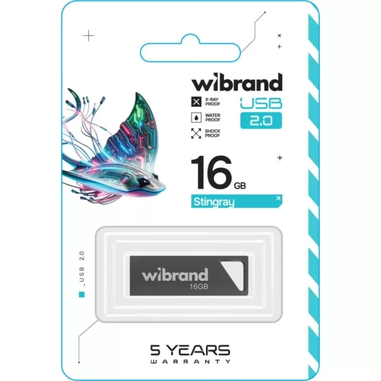 USB флеш накопичувач Wibrand 16GB Stingray Grey USB 2.0 (WI2.0/ST16U5G) ціна 226грн - фотографія 2