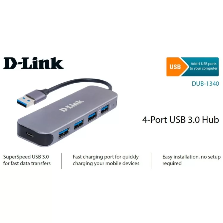 Концентратор D-Link DUB-1340 ціна 2 644грн - фотографія 2