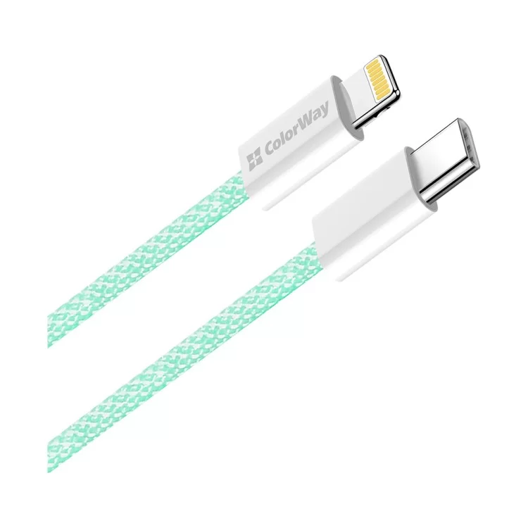 Дата кабель USB-C to Lightning 1.0m 27W green ColorWay (CW-CBPDCL061-G) цена 269грн - фотография 2