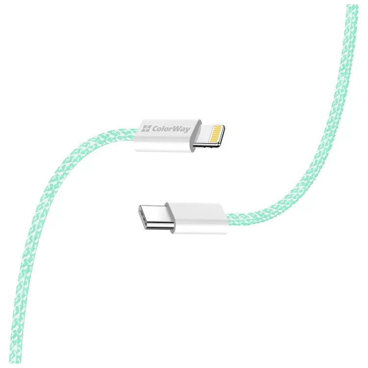 Дата кабель USB-C to Lightning 1.0m 27W green ColorWay (CW-CBPDCL061-G) отзывы - изображение 5