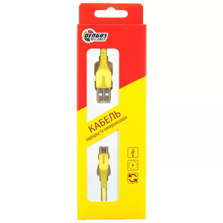 в продажу Дата кабель USB 2.0 AM to Micro 5P 1.0m yellow Dengos (PLS-M-IND-SOFT-YELLOW) - фото 3