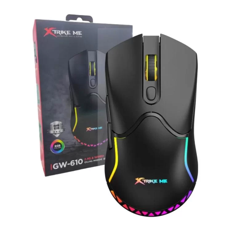 Мишка Xtrike ME GW-610 Wireless RGB Black (GW-610) відгуки - зображення 5