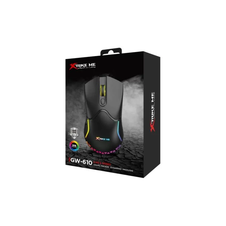 Мишка Xtrike ME GW-610 Wireless RGB Black (GW-610) характеристики - фотографія 7