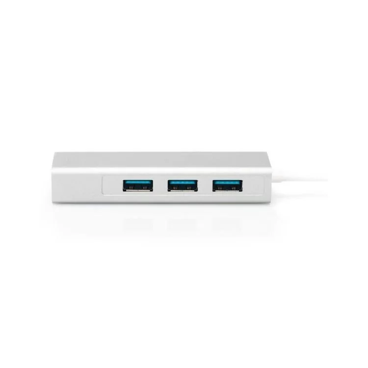 Концентратор Digitus USB-C - USB 3.0 3 Port Hub + Gigabit Ethernet (DA-70255) ціна 2 195грн - фотографія 2