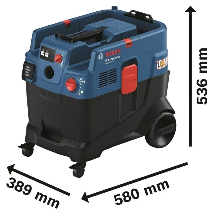 Пылесос строительный Bosch GAS 400 A, 1200Вт, 240мБар, 40л, 14кг (0.601.9M0.020) - фото 9