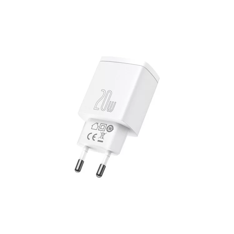 Зарядний пристрій Baseus Compact Quick Charger U+C 20W EU White (CCXJ-B02) ціна 794грн - фотографія 2