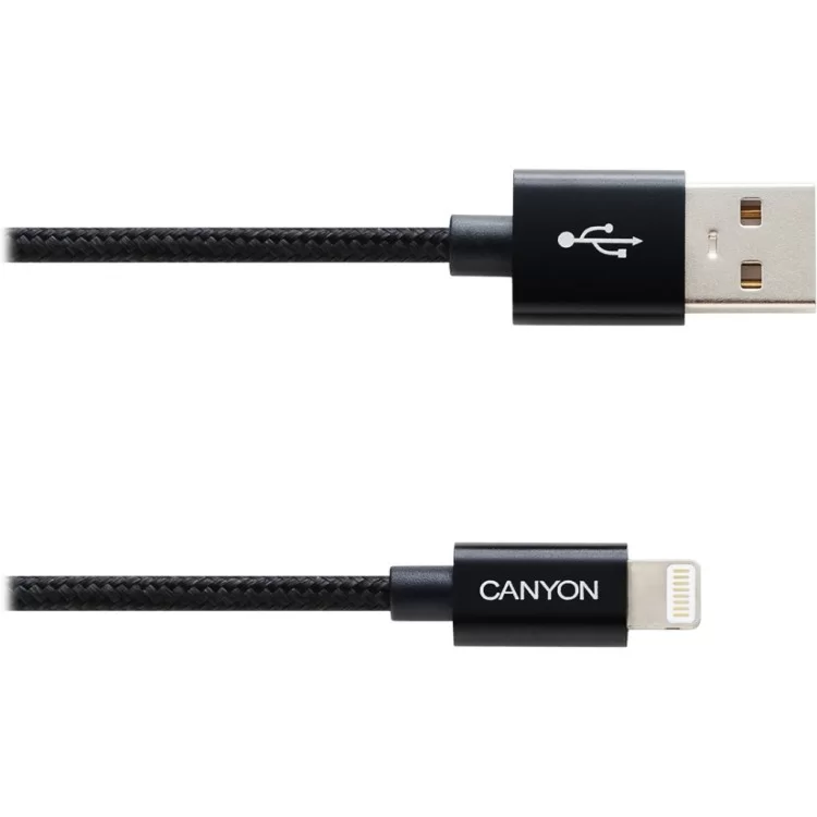 Дата кабель USB 2.0 AM to Lightning 1.0m Black Canyon (CNE-CFI3B) ціна 286грн - фотографія 2