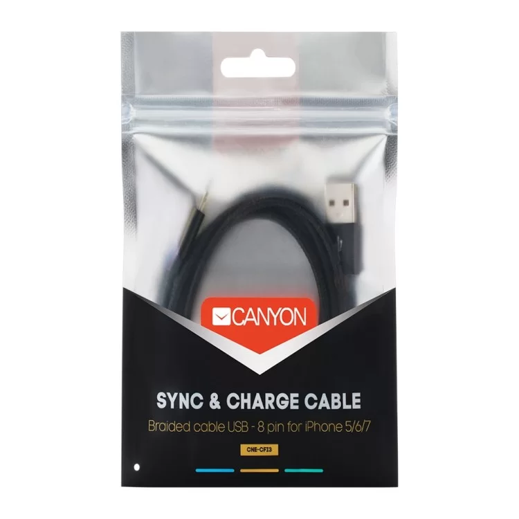 в продажу Дата кабель USB 2.0 AM to Lightning 1.0m Black Canyon (CNE-CFI3B) - фото 3