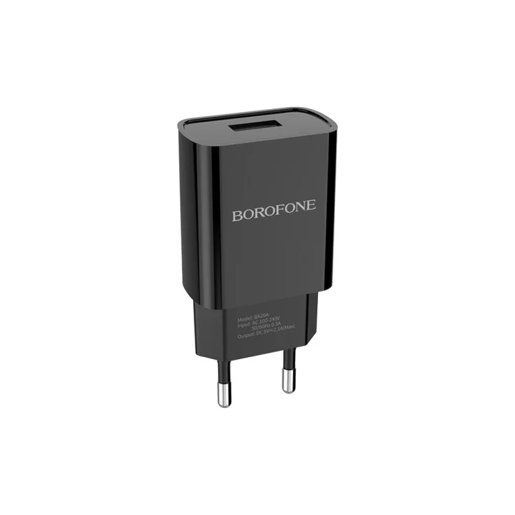 в продажу Зарядний пристрій BOROFONE BA20A Sharp charger set(Lightning) Black (BA20ALB) - фото 3