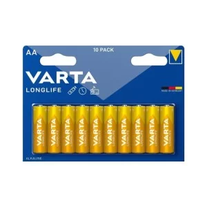 Батарейка Varta AA Varta Longlife щелочная * 10 (04106101461)