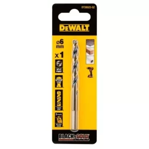 Сверло DeWALT по металлу Black & Gold,HSS-G, 6 х 93 х 57 мм (DT20522)