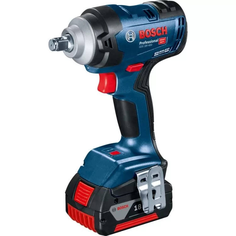 Гайковерт Bosch GDS 18V-400, 2x5Ah, 400 Нм, 0-2500 об/хв, кейс, зажим квадрат, 1.87 кг (0.601.9K0.020) инструкция - картинка 6