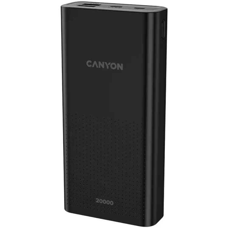 Батарея універсальна Canyon 20000mAh, Input 5V/2A, Output 5V/2.1A(Max), Black (CNE-CPB2001B) ціна 1 598грн - фотографія 2