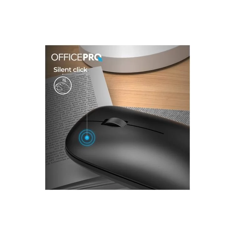 Мышка OfficePro M225B Silent Click Wireless Black (M225B) - фото 10