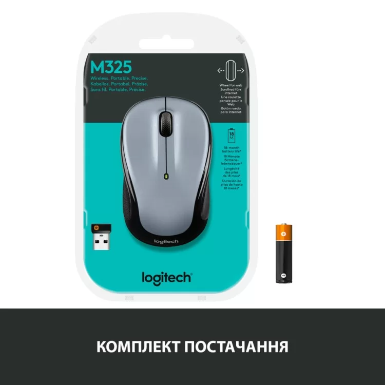 Мишка Logitech M325s Wireless Light Silver (910-006813) огляд - фото 8