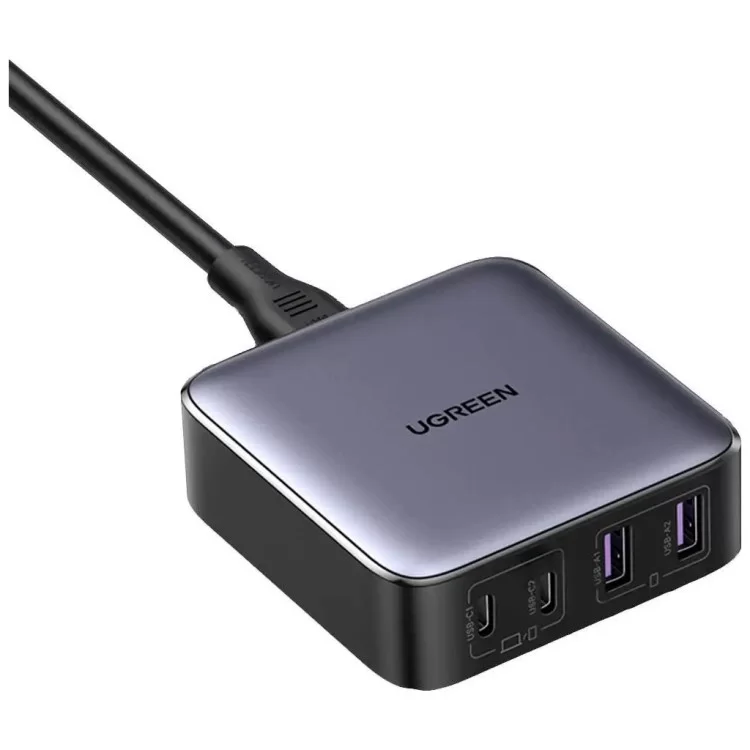 Зарядное устройство Ugreen 4xUSB 65W (2хUSB-C+2xUSB-A) Gan CD327 (90747)