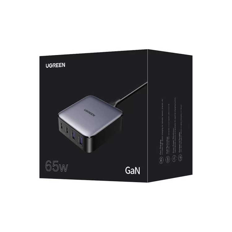 Зарядное устройство Ugreen 4xUSB 65W (2хUSB-C+2xUSB-A) Gan CD327 (90747) отзывы - изображение 5