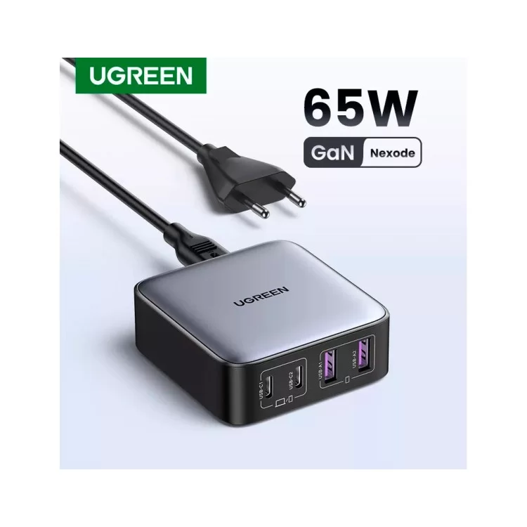 Зарядное устройство Ugreen 4xUSB 65W (2хUSB-C+2xUSB-A) Gan CD327 (90747) инструкция - картинка 6