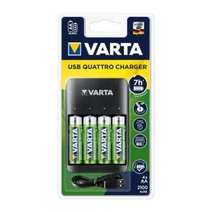 Зарядное устройство для аккумуляторов Varta Value USB Quattro Charger + 4шт. AA 2100 mAh (57652101451)