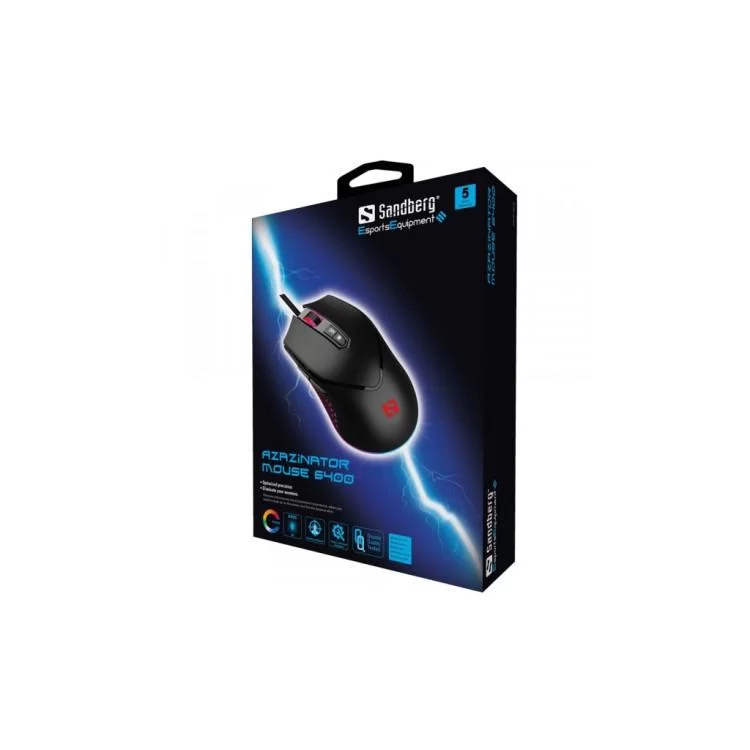 Мишка Sandberg Azazinator RGB USB Black (640-20) відгуки - зображення 5