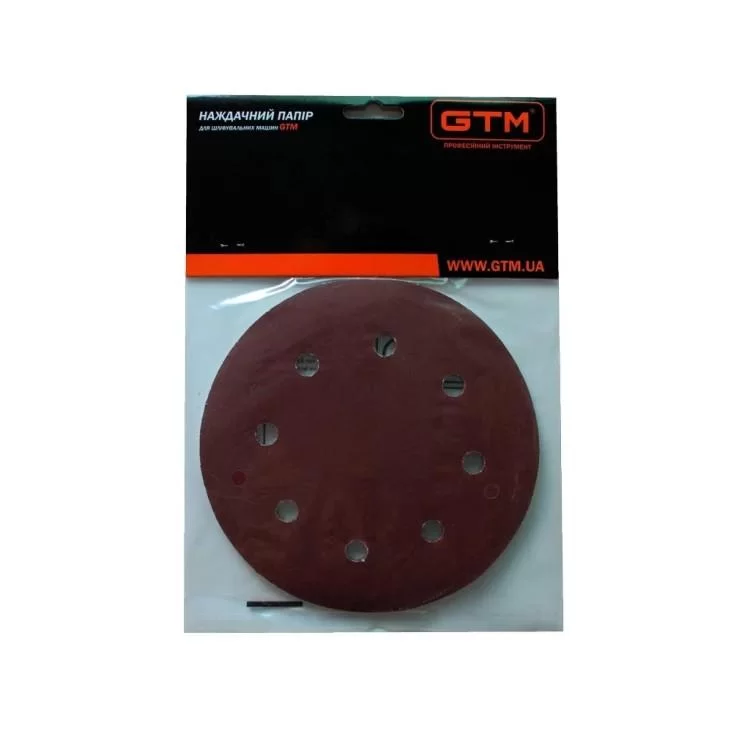 Наждачная бумага GTM круг с отверстиями 180мм Р-150, липучка, 5шт. (SZS180L P150) - фотография 2