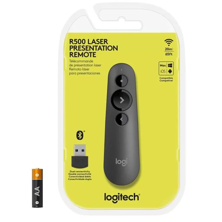 Презентер Logitech R500s Laser Pointer Presentation Remote Graphite (910-005843) отзывы - изображение 5