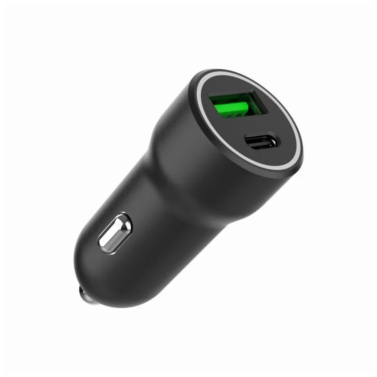 в продажу Зарядний пристрій Gembird 1xUSB-A (18W QC3.0) + 1xUSB-C (20W PD) black (TA-UC-A2PDQC20-CAR-01) - фото 3