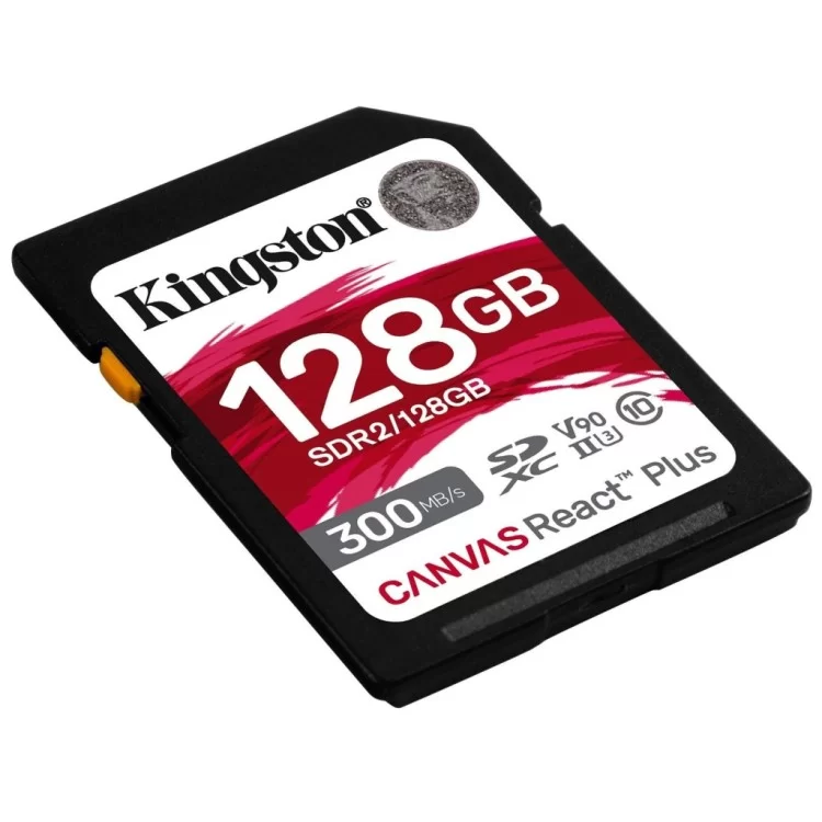 Карта пам'яті Kingston 128GB SDXC class 10 UHS-II U3 Canvas React Plus (SDR2/128GB) ціна 7 818грн - фотографія 2