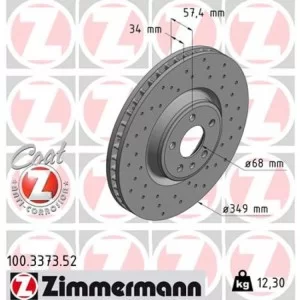 Тормозной диск ZIMMERMANN 100.3373.52