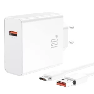 Зарядний пристрій XO L128 120W with cable Type-C white (XO-L128-WH)