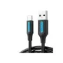 Дата кабель USB 2.0 AM to Type-C 0.5m 5.0A (25W) PVC black Vention (CORBD)