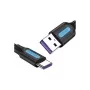 Дата кабель USB 2.0 AM to Type-C 0.5m 5.0A (25W) PVC black Vention (CORBD)