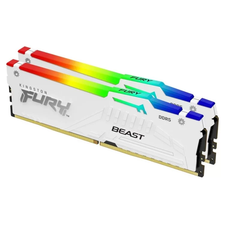 Модуль памяти для компьютера DDR5 64GB (2x32GB) 6000 MHz Beast White RGB EXPO Kingston Fury (ex.HyperX) (KF560C30BWEAK2-64) цена 20 192грн - фотография 2