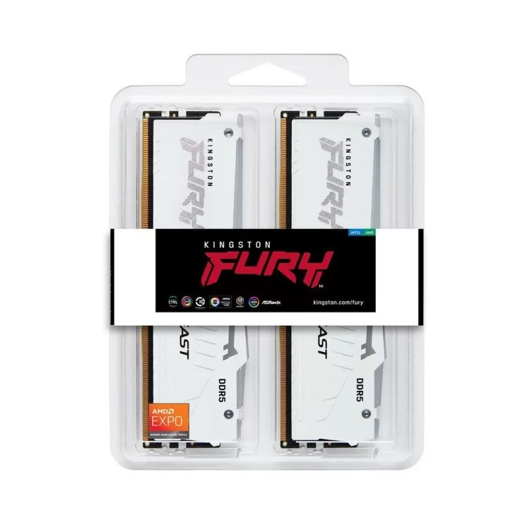 продаем Модуль памяти для компьютера DDR5 64GB (2x32GB) 6000 MHz Beast White RGB EXPO Kingston Fury (ex.HyperX) (KF560C30BWEAK2-64) в Украине - фото 4