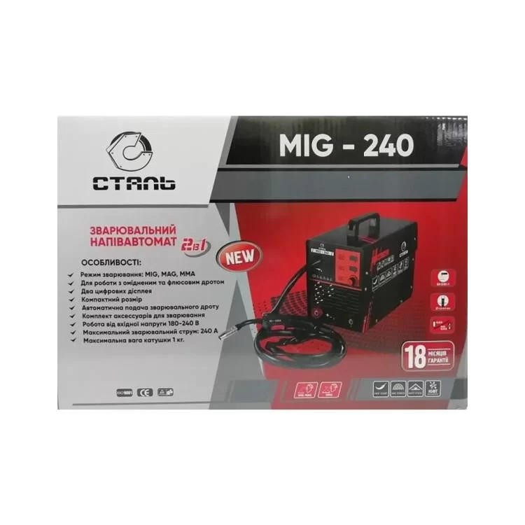 в продажу Зварювальний апарат СТАЛЬ MIG-240 (111270) - фото 3