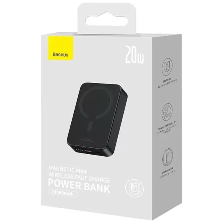 Батарея универсальная Baseus Magnetic Mini 20000mAh 20W, Black (P10022102112-01 / PPCXM20) инструкция - картинка 6