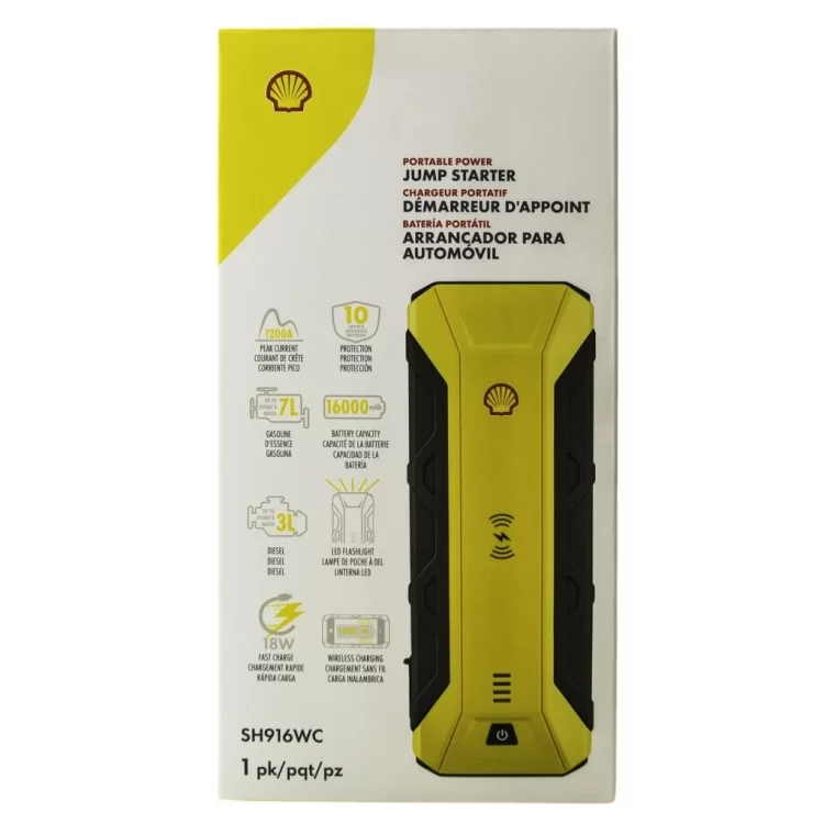 Пуско зарядний пристрій Shell 16000mAh (SH916WC-CB(Grey+Yellow)) - фото 10