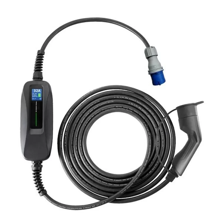 Зарядка для электромобиля 7.4 кВт 32А 1-фаза Type 2 (европейское авто) + розетка CEE 32A Schuko 16A Besen (BS-PCD040K Type 2) - фотография 2