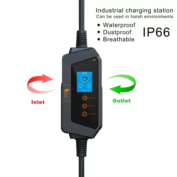 Зарядка для электромобиля 7.4 кВт 32А 1-фаза GB/T AC (китайское авто) Wi-Fi + переходник FEYREE (FY7-32-1PH-GB/T-WFNW) отзывы - изображение 5